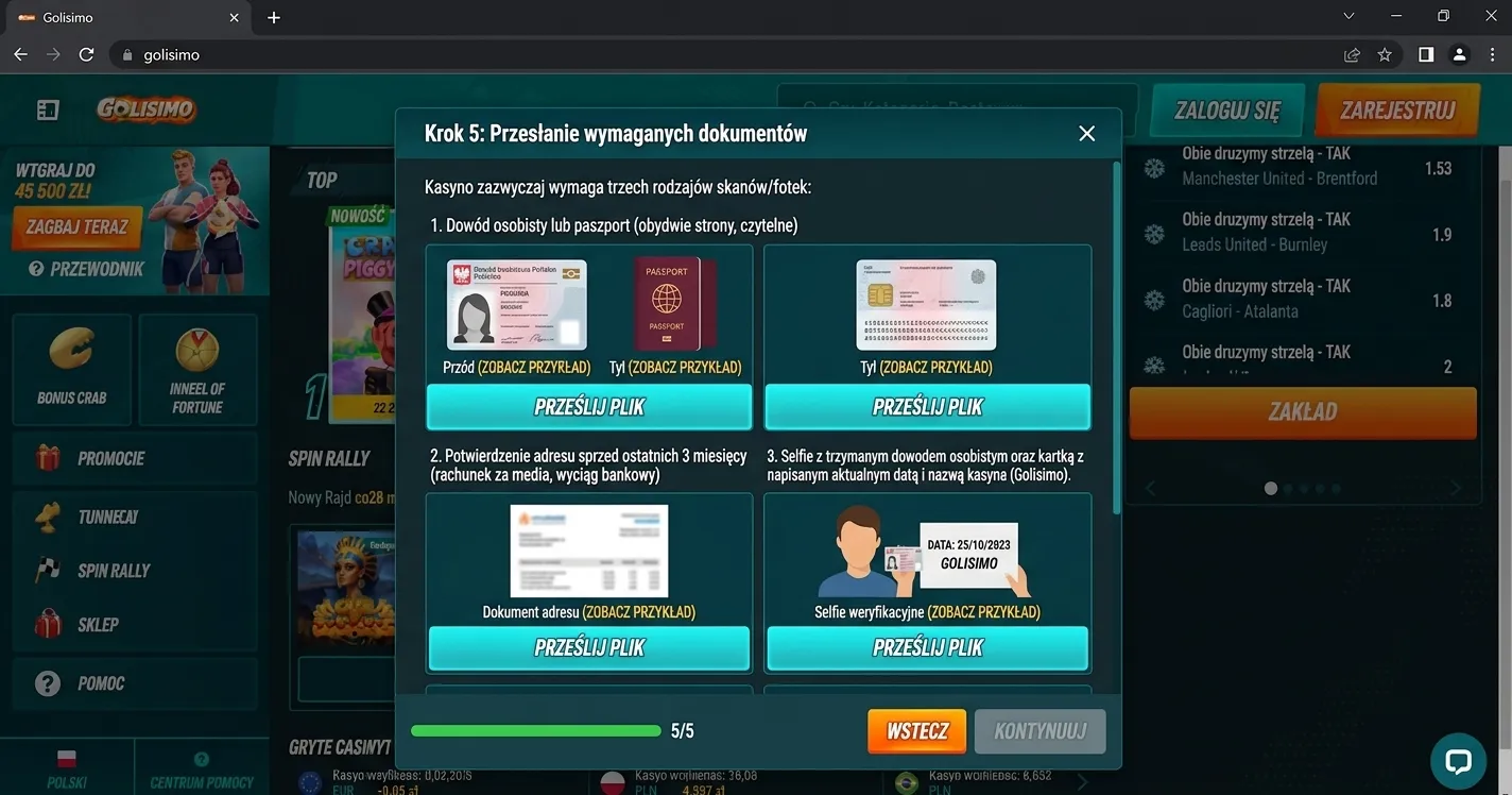 Krok 5: Przesłanie wymaganych dokumentów
